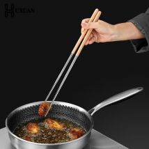 Essstäbchen aus Edelstahl, lange Essstäbchen, Kochnudeln, frittierter Hot Pot, chinesische Essstäbchen, wiederverwendbares Essstäbchengeschirr aus Metall