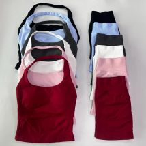 No Logo 2 Pieces Gym Set Women Backless Halter Tops High Waist Seamless Shorts Gym Suit Fitness Clothes Sportswear Workout Sets