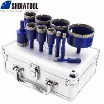 SHDIATOOL 11-teiliges vakuumgelötetes Diamantbohrer-Set, Durchmesser 6–65 mm, Dreiecksschaft-Bohrkrone für Marmor, Keramikfliesen, Granit