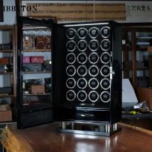 Watch Winder Orologio meccanico, dispositivo oscillante, dispositivo rotante, sblocco delle impronte digitali, dispositivo di carica automatica, scatola per orologi