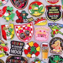 Niederlande Oeteldonk Emblem bestickte Patches Frosch Patch Niederlande Karneval Patches für Kleidung Uniform DIY Eisen auf Patches