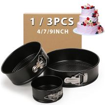 1 pezzo, set di teglie per torte da 3 pezzi, teglie rotonde antiaderenti a forma di molla per torte, cheesecake, fondo rimovibile, set di utensili da forno a tenuta stagna