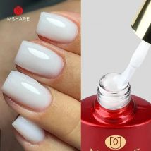 MSHARE Smalto gel base bianco latte latte Colore mimetico Base in gomma Cappotto base per unghie 10 ml
