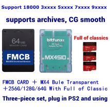 2025 Hellblauer PS2 MX4SIO SD-Kartenadapter für alle PS2-Konsolen + FMCB-Karte + 256G/128G/64G TF SD-Karte – Kombinationspaket wählbar