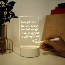 Bloc de Notas LED DIY, Tablero de Dibujo Acrílico Luminoso con Bolígrafo Borrable, Tablero de Mensajes para Niños, Lámpara Nocturna