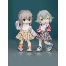ob11 baby clothes cute plaid puff skirt dress or short-sleeved T-shirt suitable for obitsu11, GSC, ddf, PICCODO, Molly, 1/12bjd