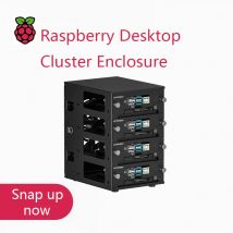 UCTRONICS Desktop Cluster Enclosure for Raspberry Pi, Up to 4 Raspberry PIS and 2.5" SSD, Front Removable Trays, 12cm LED Coolin