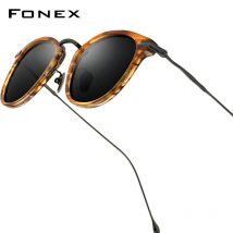 FONEX Acetat Titan Polarisierte Sonnenbrille Männer Marke Design Retro Vintage Quadratische