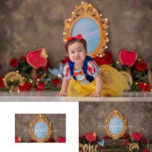 Fondali della foresta delle fate del paese delle meraviglie Sfondi fotografici per bambini Torta di compleanno Smash Photocall Girl