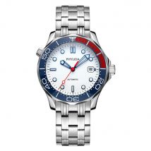 PHYLIDA 20BAR wasserdichtes weißes, mattes Zifferblatt JAPAN MIYOTA Automatikuhr DIVER300M Stil Saphirglas