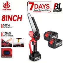 ONEVAN 4500W Bezszczotkowa Elektryczna Piła Łańcuchowa Akumulatorowa Bezprzewodowa Ręczna Do Cięcia Drewna i Rur Narzędzie Elektryczne Kompatybilne z Akumulatorami Makita 18V