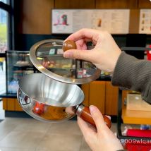 🥛 | Korean Style Stainless Steel Saucepan- Wooden Handle Small Cooking Pot for Sauce & Baby Food 〔YY33〕