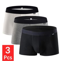 3 Teile/los Sexy Herren Unterwäsche Modal Boxer Shorts Hombre Solide Höschen Atmungs Große Ausbuchtung Beutel Unterhose Cuecas Calzoncillos