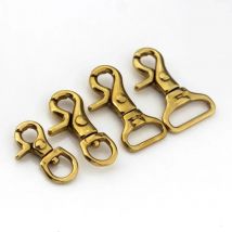 Trigger-Clips aus massivem Messing, drehbarer Ösenschraube, Karabinerhaken, Karabinerverschlüsse für Lederhandwerk, Taschengurt, Gürtel, Gurtband, Haustier, Hund, Seil, Leinen