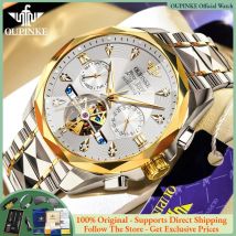OUPINKE 3316 Orologio da uomo di lusso originale con volano cavo Orologio meccanico automatico da uomo Orologio da uomo multifunzionale impermeabile profondo
