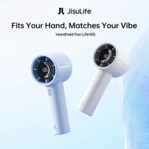 JISULIFE Portable Handheld Mini Fan Life10s, 5000mAh Battery Long Lasting Power, 5 Wind Speeds, Summer Essential