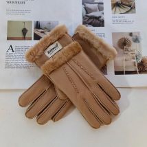 Neue Damen-Lederhandschuhe, handgenäht, für den Winter, dicke warme Wolle, eine Vielzahl von Farben, Nähte, Stil, Schaffellfell
