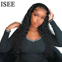 Water Wave Lace Closure Human Hair Wigs ISEE HAIR 5X5 Lace Closure Wigs For Women Mongolian Water Wave Lace Closure Wigs