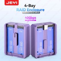 Custodia SSD JEYI M.2 NVMe a 4 alloggiamenti con TB 4/3 e USB 4 40 Gbps, supporto RAID morbido, docking station ad alte velocità