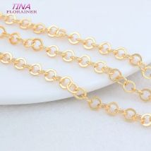 5*5mm 18 Karat vergoldete Messing runde Kette für Schmuck herstellung DIY Halskette Armbänder Kette Schmuck herstellung Lieferungen