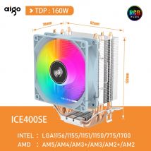 Aigo CPU Cooler 2 4 6 Tubi di Calore PC Radiatore di Raffreddamento 3PIN PWM Silenzioso Rgb Ventola Per Intel 1700 1150 1155 1156 1366 AM2/AM3/AM4 AMD