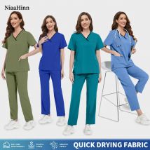 Unisex Medizinische Uniformen Männer Schönheit Kostüm Frauen Krankenschwester Zubehör Arzt Chirurgische Set Zahnklinik Arbeitskleidung Haustier Tierarzt Tops Hosen