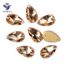 YANRUO 3230 Tropfen 7 x 12 11 x 18 17 x 28 mm Golden Shadow Strasssteine zum Aufnähen, Flatback-Trikots, Strass-Kristall-Applikation, Handarbeit