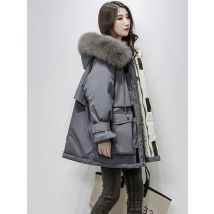 Fitaylor Große Natürliche Fuchs Pelz Mit Kapuze Winter Jacke Frauen 90% Weiße Ente Unten Dicken Parkas Warme Schärpe Krawatte Up Schnee mantel