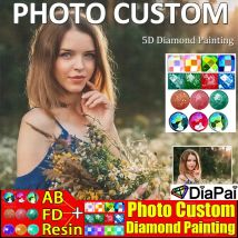 DIAPAI Harz + Feenstaub + AB Bohrer Foto Benutzerdefinierte Diamant Malerei 5D Diamant Stickerei Home Decor DIY Diamant Kunst