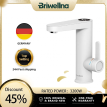 Briwellna Scaldabagno 220V 2 in 1 Rubinetto per lavabo Rubinetto per acqua calda e fredda Scaldabagno senza serbatoio Rubinetto elettrico scorrevole Miscelatore riscaldato