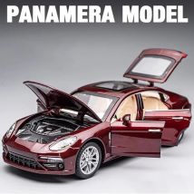 Panamera-Miniatur-Sportwagenmodell im Maßstab 1:24, Spielzeug, Legierung, Druckguss, Türen, geöffnet, Ton, Licht, zurückziehen, Supercar-Ornamente, Geschenke