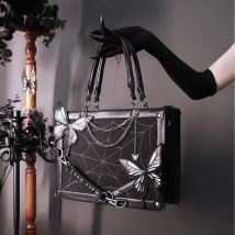Y2K Labirinto Farfalla Ragnatela Lettera Catena Borse DlY Borsa trasparente lta Lolita GothicTote Borsa a tracolla moda vintage