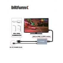 Bitfunx PS2 to HDMI™ Converter For PS2 PS1 PlayStation 1/2 Game Consoles With RGB to YPbPr Switch