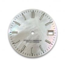 Pearl Shell  28.5mm  Dial S Logo nail surface  Suitable For NH35/NH36/4R/7S Automatic Movement Watch Green Luminous