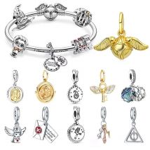 Cuentas MINISO de Plata de Ley 925 para pulseras de Potter de Harry 3mm originales 925, colgante para mujer, joyería DIY, regalos