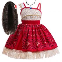 Neues Moana 2-Kleid für Mädchen Vaiana Cosplay Kleidung Kinder Single Shoulder Prinzessin Kostüm Kinder Halloween Karneval Party Outfit