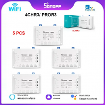 1-5PCS SONOFF 4CHR3/4CHPROR3 4 Gang WiFi Modulo Smart Switch Controllo Vocale Interblocco Inching eWeLink APP Supporto Alexa Google