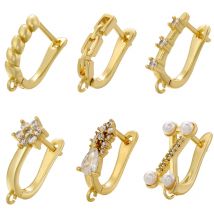 Zhukou 6 styles schwenzy verschluss perlen ohrringe haken für hand gefertigte schmuck herstellung liefert exquisite schmuck materialien ve875