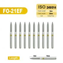 10 stücke Dental Diamant Bohrer Bohrer Flamme Ogival End Typ Diamant für High Speed Handpieces Medium FG 1,6mm FO-21EF