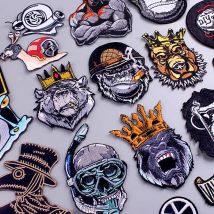 Hippie/Punk Patch Stickerei Patches Auf Kleidung Eisen Auf Patches Für Kleidung Thermoadhesive Patches Für Kleidung Tier Aufkleber