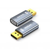 Unnlink 4K 240Hz/120Hz DisplayPort to HDMI Adapter DP 1.4 Graphics Card/Game Laptop to HDMI TV/Monitor Converter 8K 60Hz