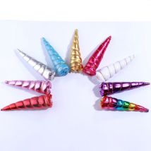 5PCS 3,5*13,5 CM Metallic Glitter Filz Einhorn Horn Für Haar Stirnband Zubehör Boutique Horn Kopf Tragen kinder Geburtstag