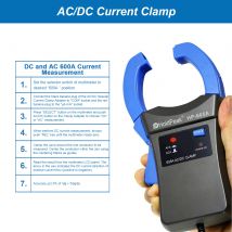 HoldPeak HP-605A Zangenadapter 600 A AC/DC Stromleistung LED 45 mm Backenkaliber HoldPeak Digitales Zangenmultimeter für Multimetro