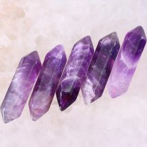 8x32MM Natural Stones Red Zoisite Hexagonal Healing Pointed Reiki Chakra No Drilling Hole Beads Fit Pendant 5Pcs/Lot K390