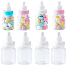 12 stücke Rosa Blau Milch Flasche Candy Boxen Kunststoff Candy Box Flasche Party Dekorationen Baby Dusche Gefälligkeiten Geschlecht Offenbaren Dekorationen