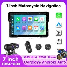 5 "/7" 2K Tragbare Motorrad DVR GPS Navigation Drahtlose IOS Carplay Android Auto Dash Kamera Wasserdicht dual BT Moto Monitor