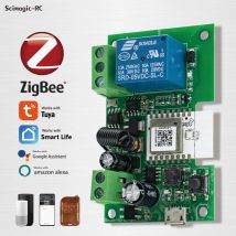 Zigbee Smart Switch 12V 24V Modul 7-32V 85-250V 110V 220V 10A 1 Kanal Relais Breaker Funktioniert mit Alexa Google Assistant