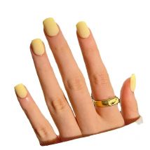 Frosted Matte Macaron Yellow Wearable Nail Art Lovely Mini Short Fake Nails Detachable Finished False Nails Press on Nails