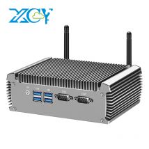 XCY Fanless Industrie Mini PC Intel Core i7-4500U 2x RS-232 Serielle Ports Dual GbE LAN 4x USB