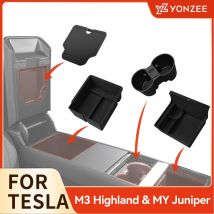 Dla Tesla Model 3 Highland 2025 Model Y 2021-2025 Środkowy podłokietnik Ukryty schowek Uchwyt na kubek Konsola Organizer Pudełko Akcesoria